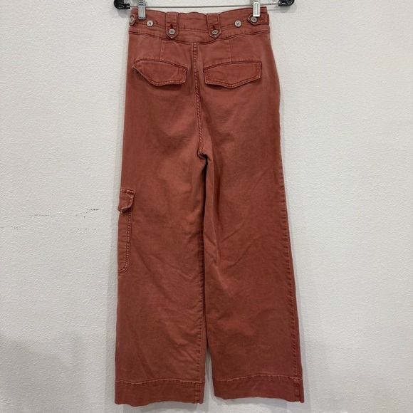 Anthropologie Pilcro High Rise Wide Leg Stretch Pants Red Women’s Size 24 Tall - Picture 7 of 7